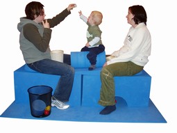 Rektangelpakke med beh.benk og sitte/stå/gåtrening mindre barn